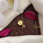 Vriksham Floral Jadau Kundan Nath-Red-Pearls-J3016